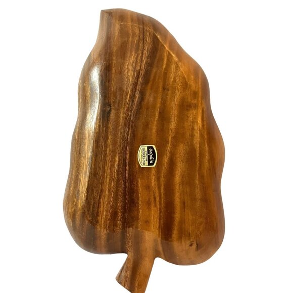 VTG Monkey Pod Wood Leaf Shaped 3 Section Divided Serving Tray/Bowls/Dish-14" - Picture 12 of 16